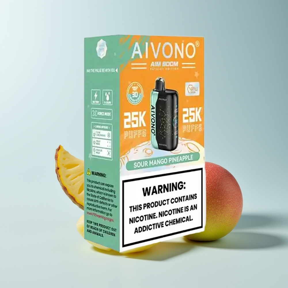 Aivono Aim Boom 25000 Puffs Mangue Acidulée Ananas avec Batterie 650mAh et Charge Type-C