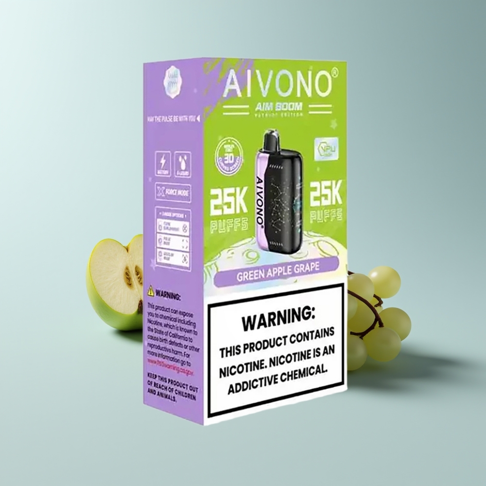 Aivono Aim Boom 25000 Puffs Pomme Verte Raisin 650mAh Type-C 90g