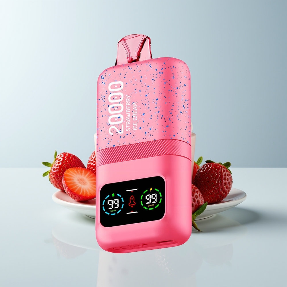 Aivono Aim Magic 20000 Puffs Crème Glacée à la Fraise avec Double Mesh et Affichage LCD