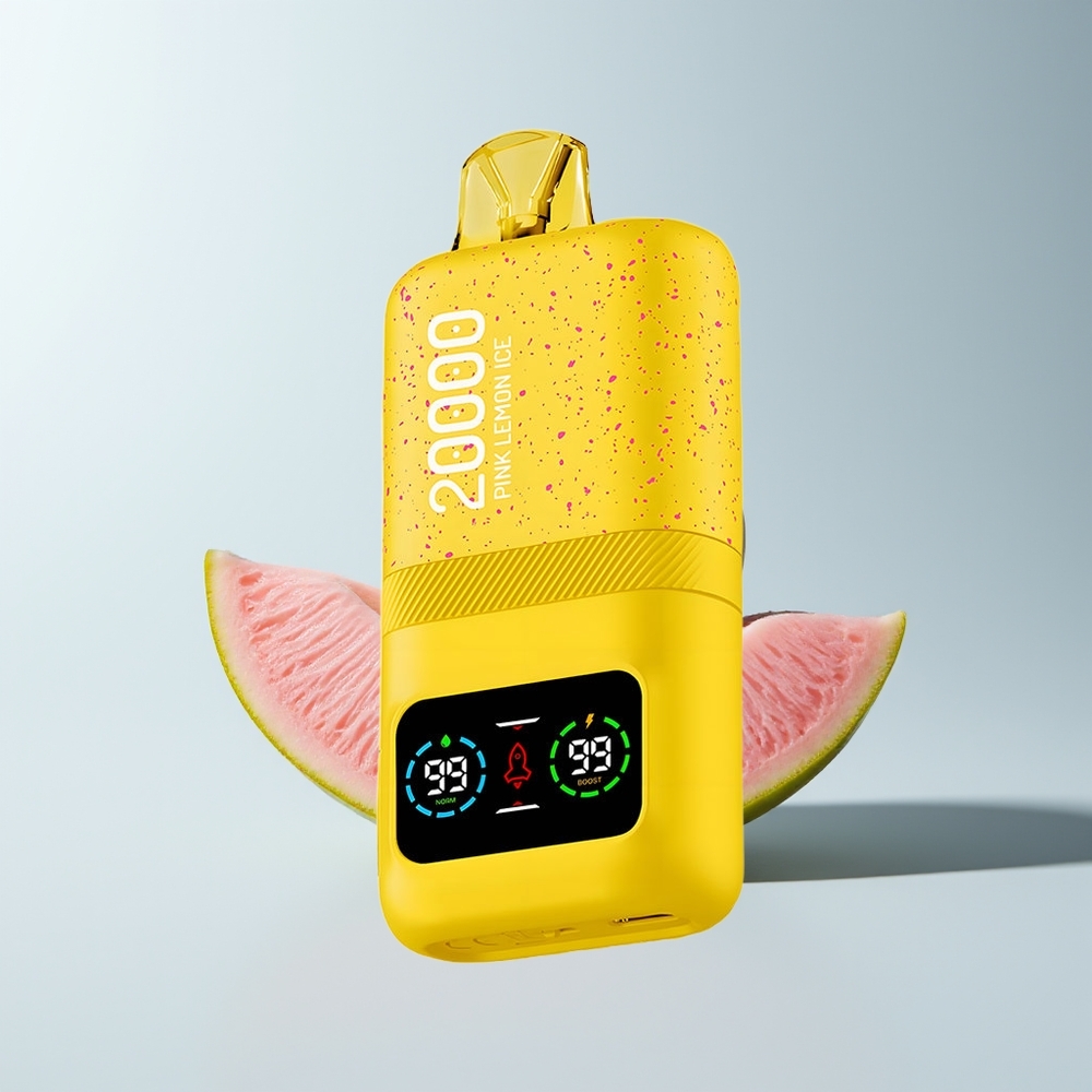 Aivono Aim Magic 20000 Puffs Glace Citron Rose Électrique avec Double Mesh et Affichage LCD