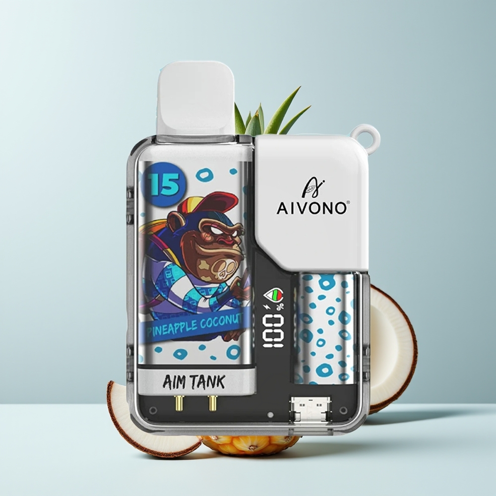 Aivono Aim Tank 9500 Puffs Ananas Noix de Coco 18ml 650mAh LCD