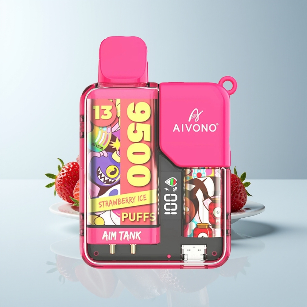 Aivono Aim Tank 9500 Puffs Glace à la Fraise 18ml 650mAh LCD