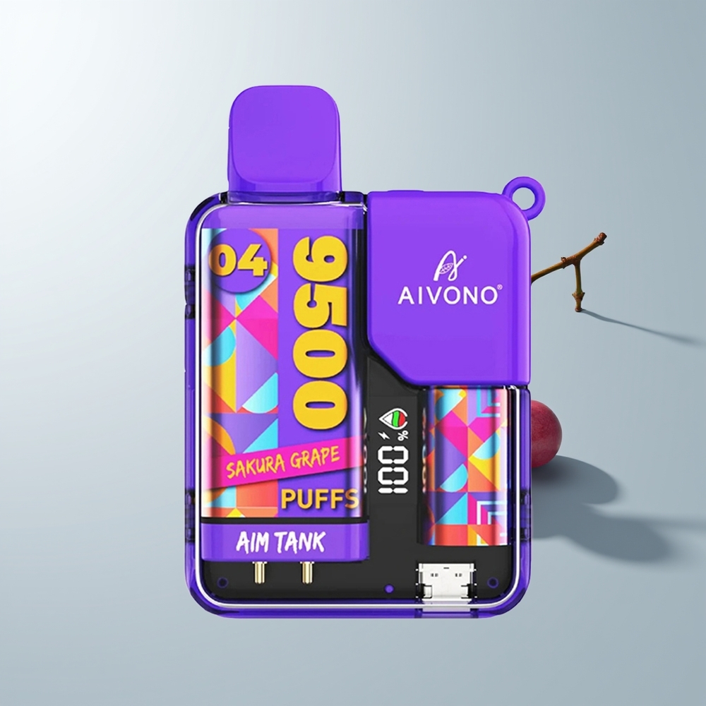Aivono Aim Tank 9500 Puffs Raisin Sakura 18ml LCD 650mAh