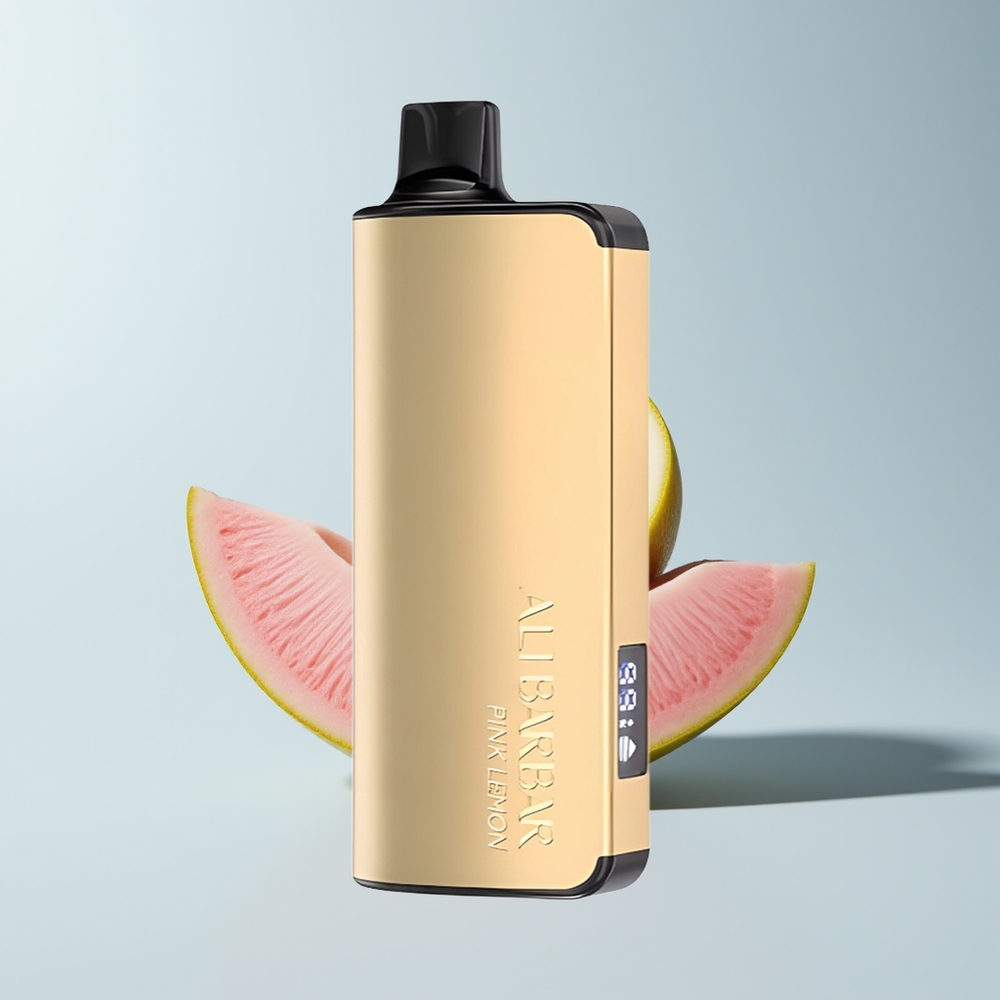 Alibarbar Ingot 9000 Puffs Citron Rose Électronique avec Affichage LED et Batterie 2350mAh