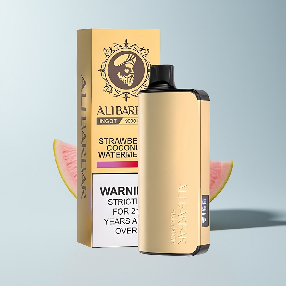 Alibarbar Ingot 9000 Puffs Citron Rose Électronique avec Affichage LED et Batterie 2350mAh