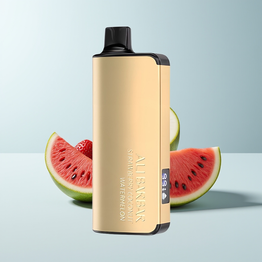 Alibarbar Ingot 9000 Puffs Fraise Noix de Coco Pastèque avec Affichage LED 22ml 2350mAh