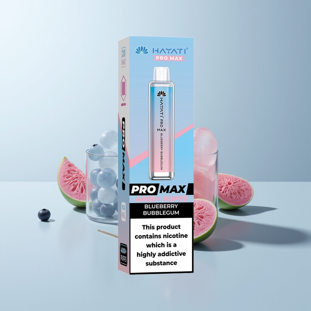 Hayati Pro Max 4000 Puffs Bulle de Myrtille Éclat Cristal 2ml 5%