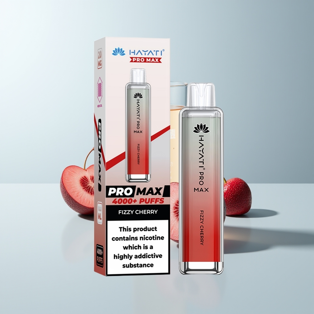 Hayati Pro Max 4000 Puffs Cerise Pétillante Rechargeable LED Dual Mesh