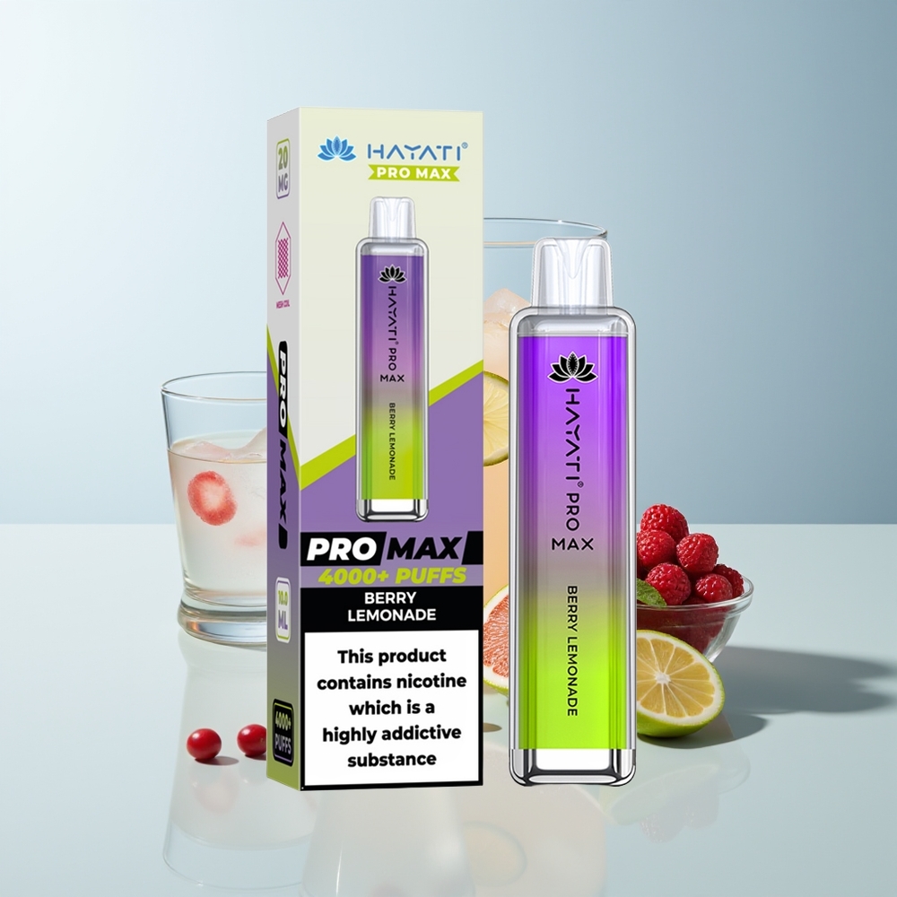 Hayati Pro Max 4000 Puffs Citronné Baies Rechargeable 2% LED