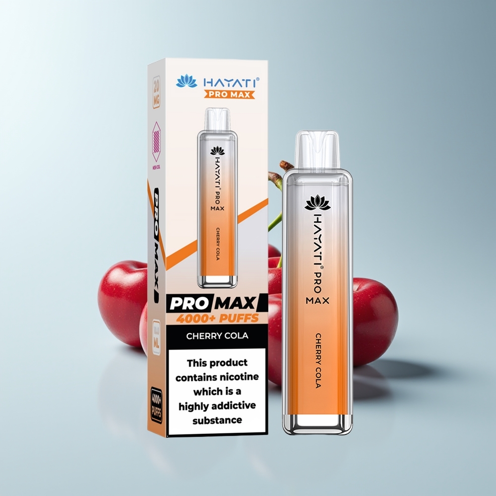 Hayati Pro Max 4000 Puffs Cola Cerise Rechargeable Cristal