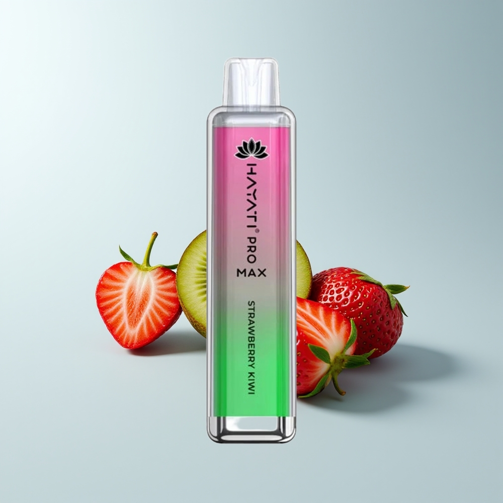 Hayati Pro Max 4000 Puffs Fraise Kiwi Dual Mesh Rechargeable Cristal