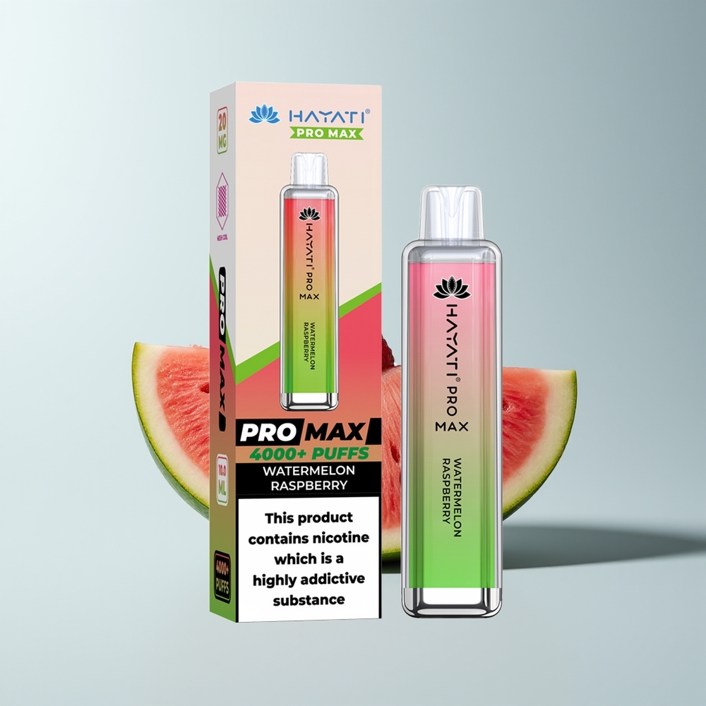 Hayati Pro Max 4000 Puffs Framboise Pastèque Rechargeable 5% Nicotine