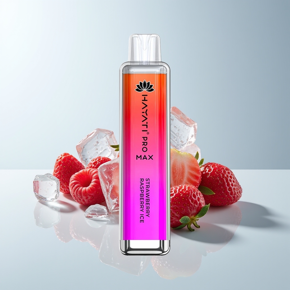 Hayati Pro Max 4000 Puffs Glace Fraise Framboise Rechargeable 2% Dual Mesh