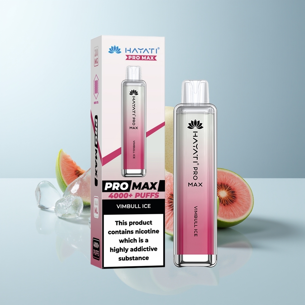 Hayati Pro Max 4000 Puffs Glace Vimbull Rechargeable Cristal