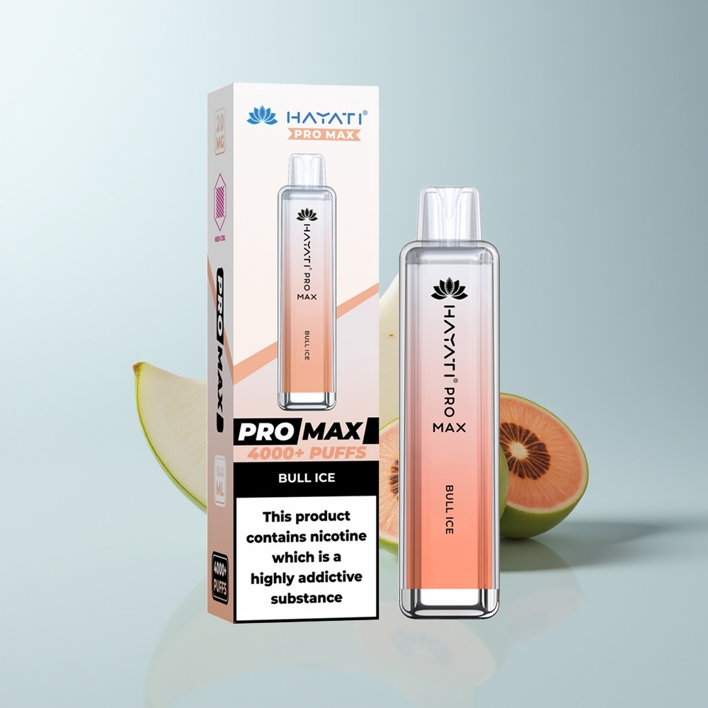 Hayati Pro Max 4000 Puffs Glace de Taureau Rechargeable Dual Mesh 5%