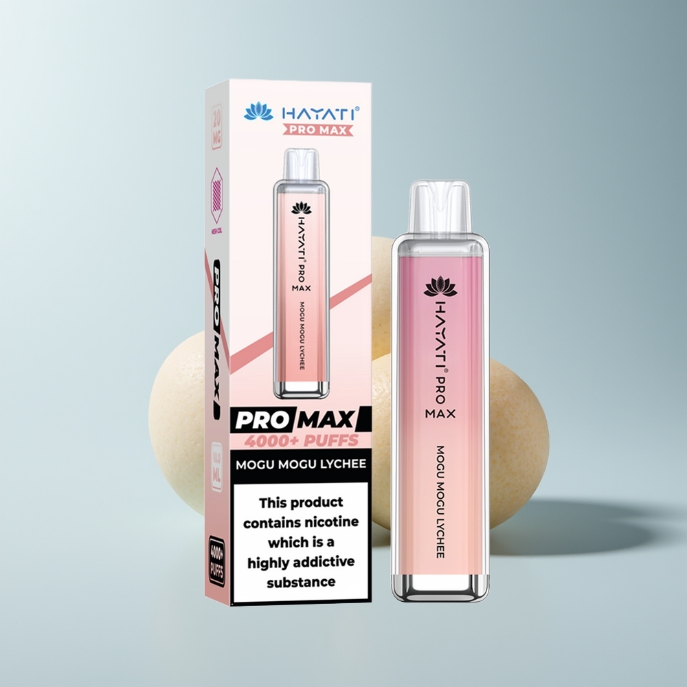 Hayati Pro Max 4000 Puffs Mogu Mogu Litchi Rechargeable Cristal 2ml