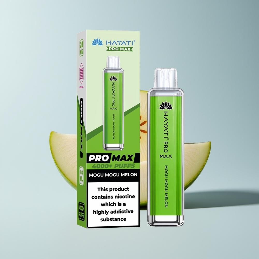 Hayati Pro Max 4000 Puffs Mogu Mogu Melon Fraîcheur Cristalline Rechargeable