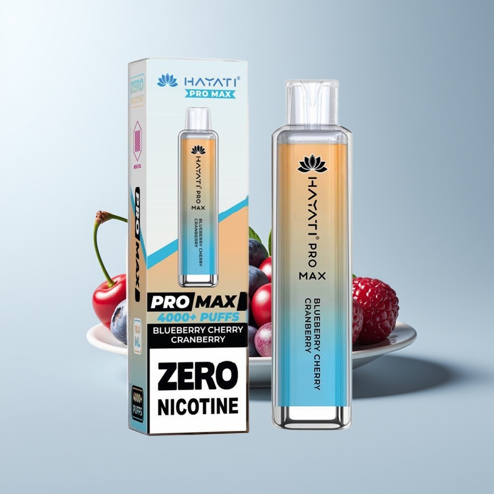 Hayati Pro Max 4000 Puffs Myrtille Cerise Canneberge Rechargeable 2ml Dual Mesh