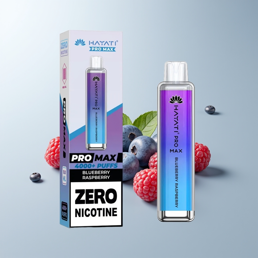 Hayati Pro Max 4000 Puffs Myrtille Framboise Dual Coil Rechargeable