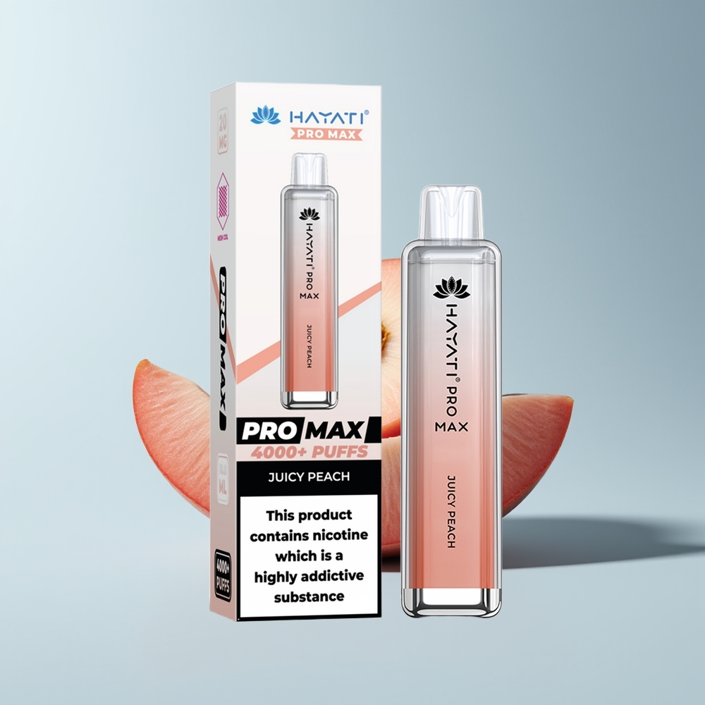 Hayati Pro Max 4000 Puffs Pêche Juteuse 1400mAh Rechargeable