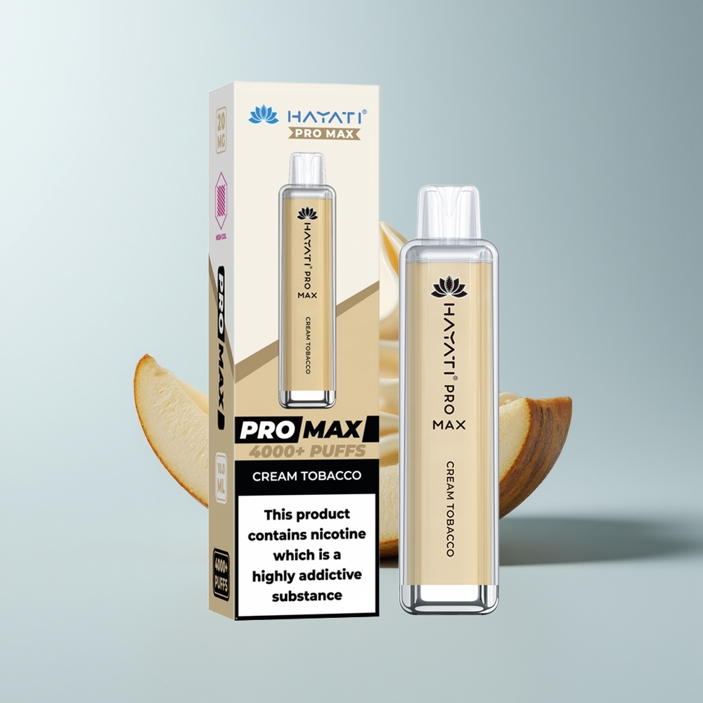Hayati Pro Max 4000 Puffs Tabac Crémeux Rechargeable 1400mAh Dual Mesh