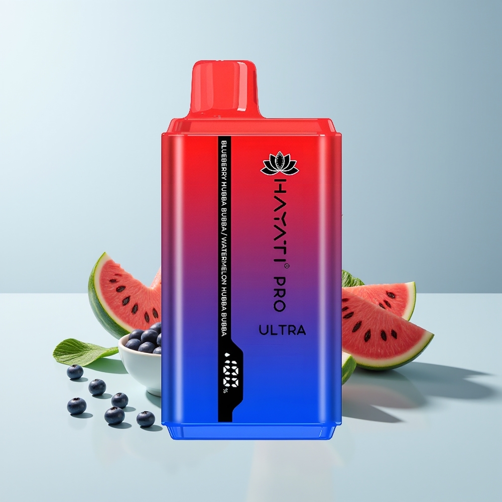 Hayati Pro Ultra 15000 Puffs Baie Bleue Bubba Melon D'eau Bubba avec 850mAh et 49 Saveurs