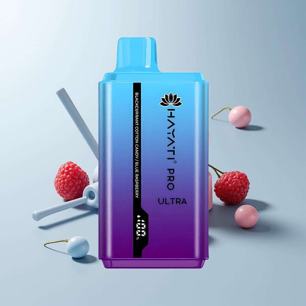 Hayati Pro Ultra 15000 Puffs Barbe à Papa de Cassis et Framboise Bleue 15000 Puffs 2 12ml