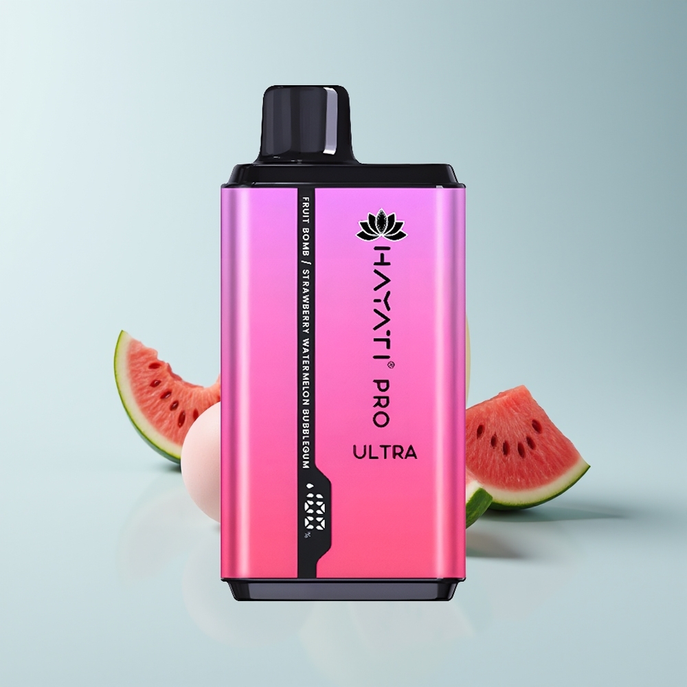 Hayati Pro Ultra 15000 Puffs Bombe Fruitée Paille Pastèque Bubblegum 850mAh 24ml 2%