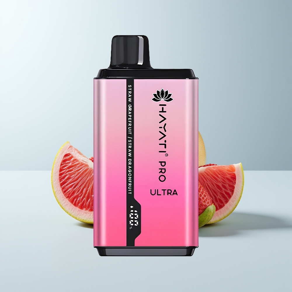 Hayati Pro Ultra 15000 Puffs Fraise Pamplemousse Fraise Fruit du Dragon 850mAh 24ml 2%