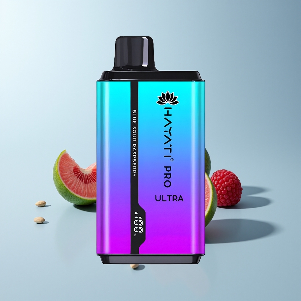 Hayati Pro Ultra 15000 Puffs Framboise Acidulée Bleue Double 12ml