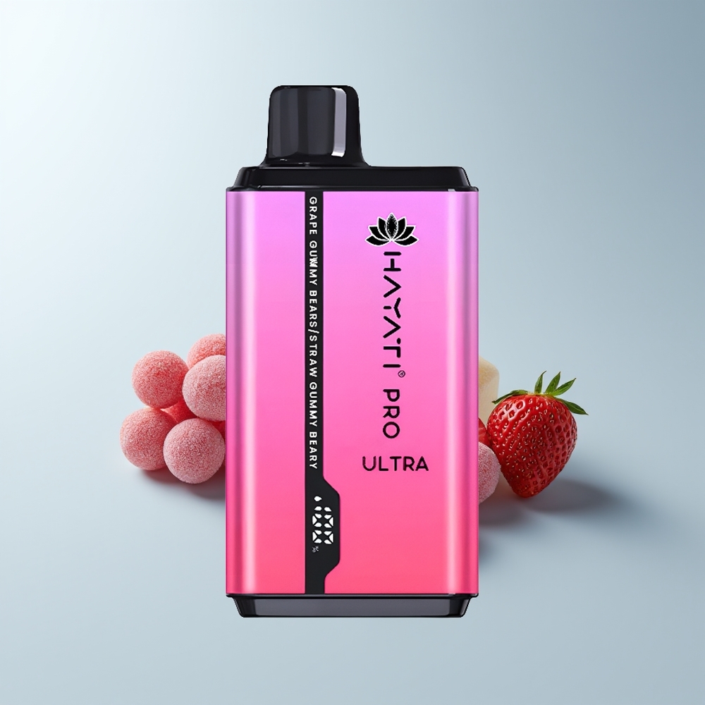 Hayati Pro Ultra 15000 Puffs Ourson Gommeux Raisin Fraise Gommeux avec 850mAh et 12ml