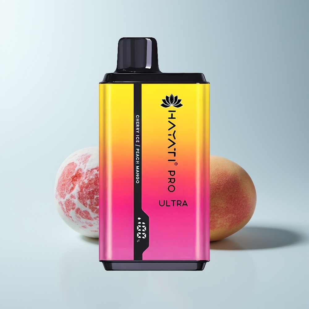 Hayati Pro Ultra 15000 Puffs Pêche Mangue Cerise Glacée avec 850mAh et 12ml