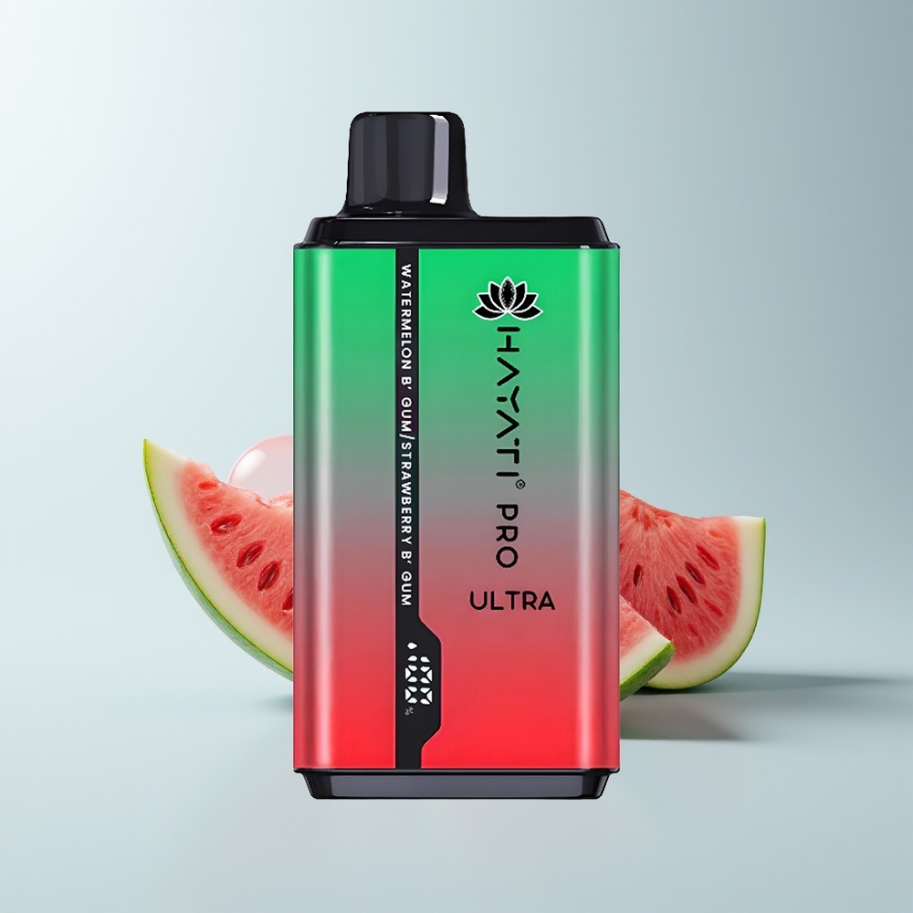 Hayati Pro Ultra 15000 Puffs Pastèque Gomme à Bulles Fraise Gomme à Bulles 2% 12ml
