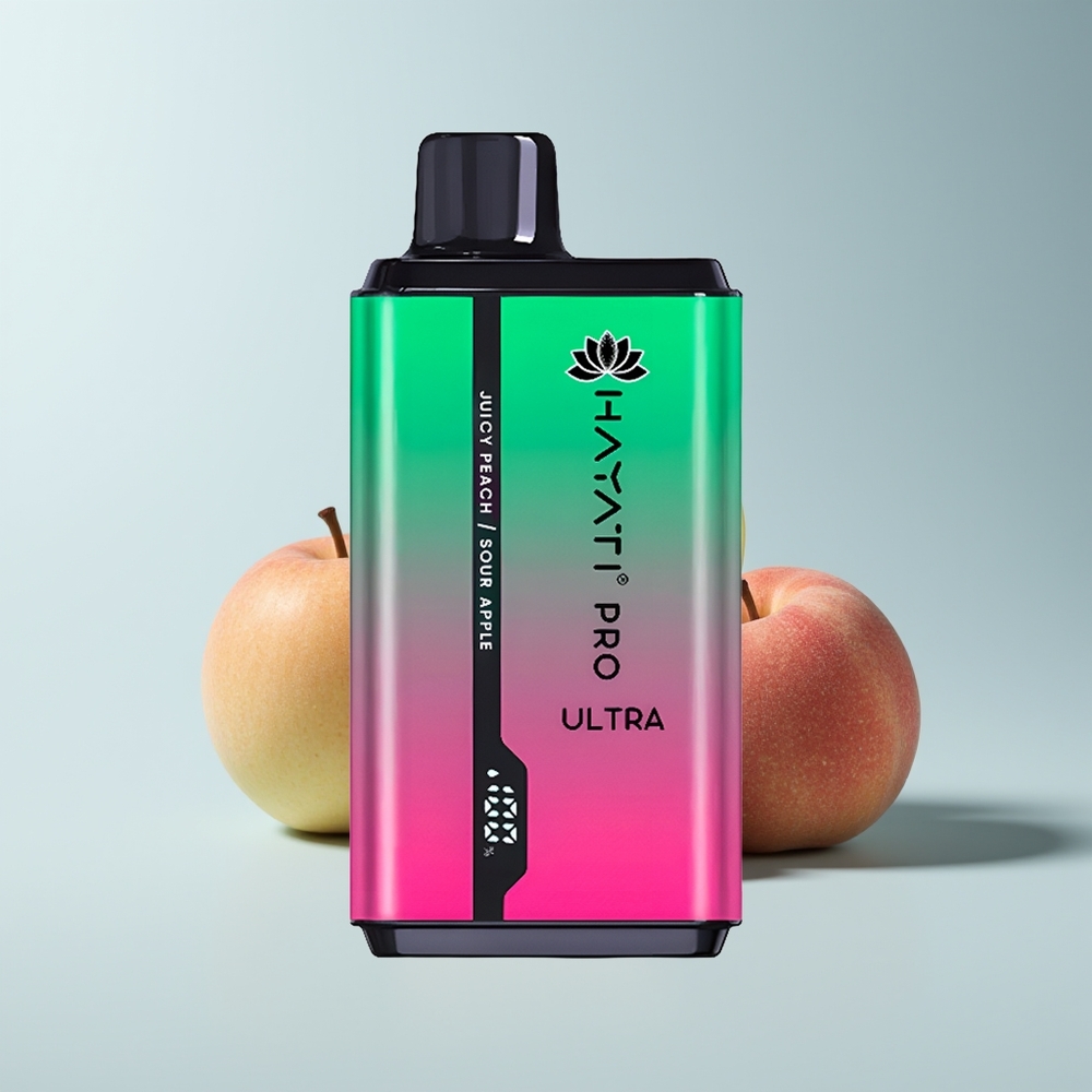 Hayati Pro Ultra 15000 Puffs Pomme Acidulée Pêche Juteuse 850mAh 24ml