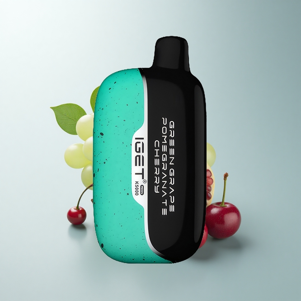 IGET Moon K5000 Puffs Raisin Vert Grenade Cerise PC 5000 Puffs 1.35 Ohm