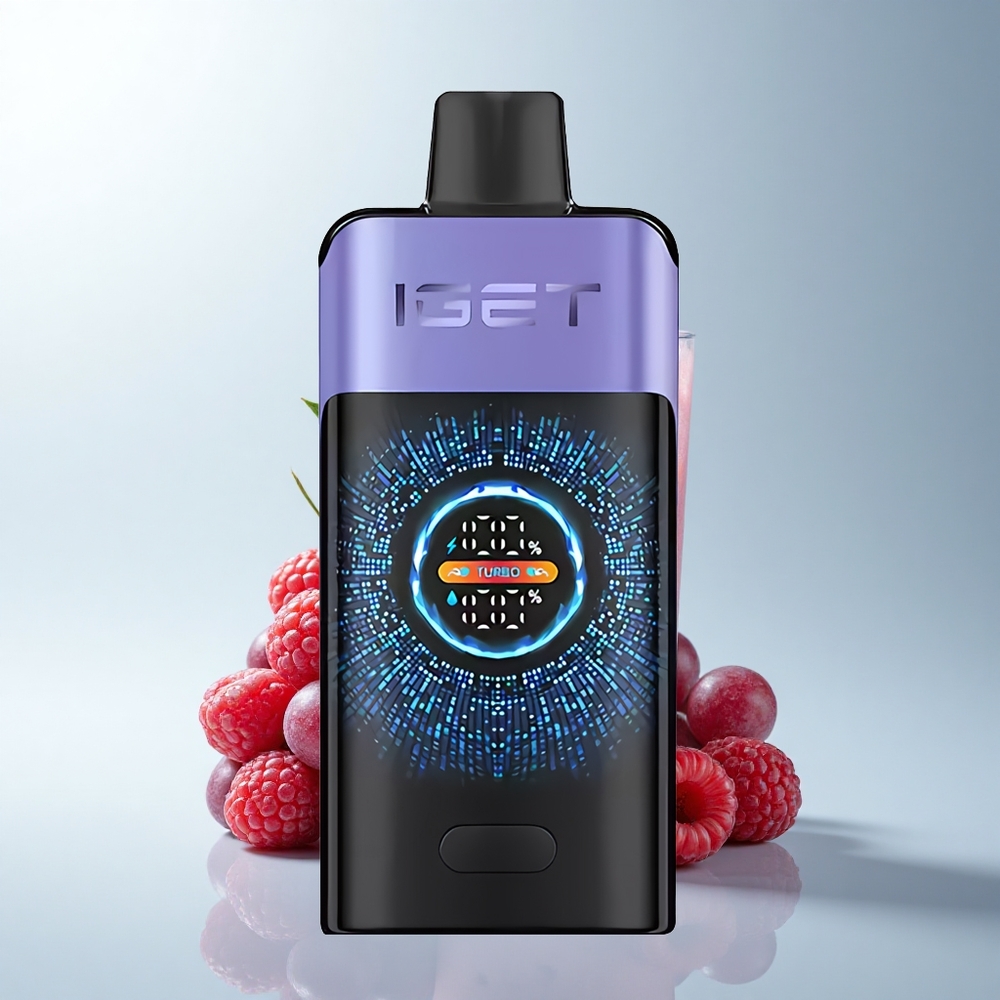 IGET ONE 12000 Puffs Framboise Raisin Glacé Écran Courbe Dual Mesh