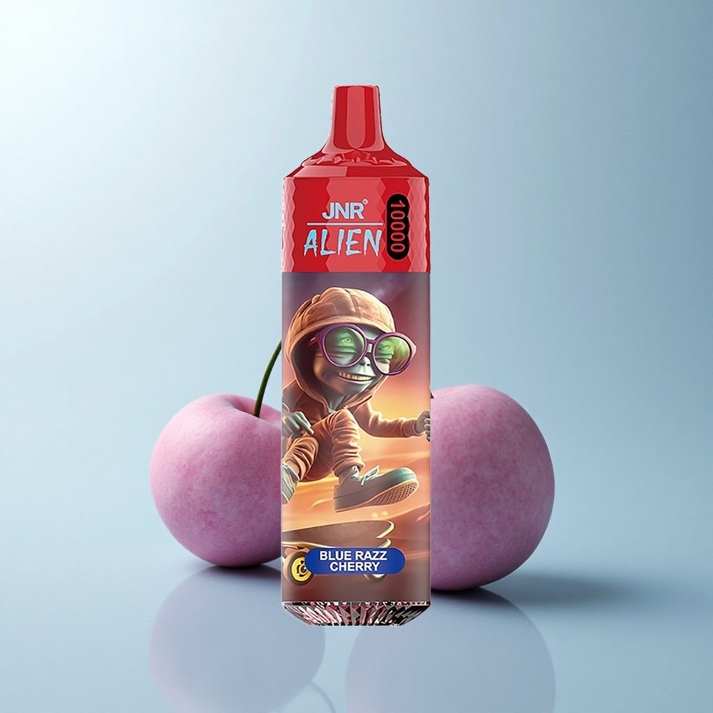 JNR Alien 10000 Puffs Cerise Framboise Bleue avec LED RGB et Charge Rapide Type-C