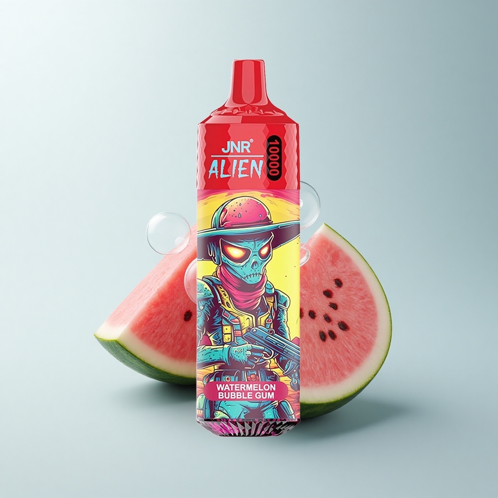 JNR Alien 10000 Puffs Chewing Bulle Pastèque à LED RGB et Charge Rapide Type-C