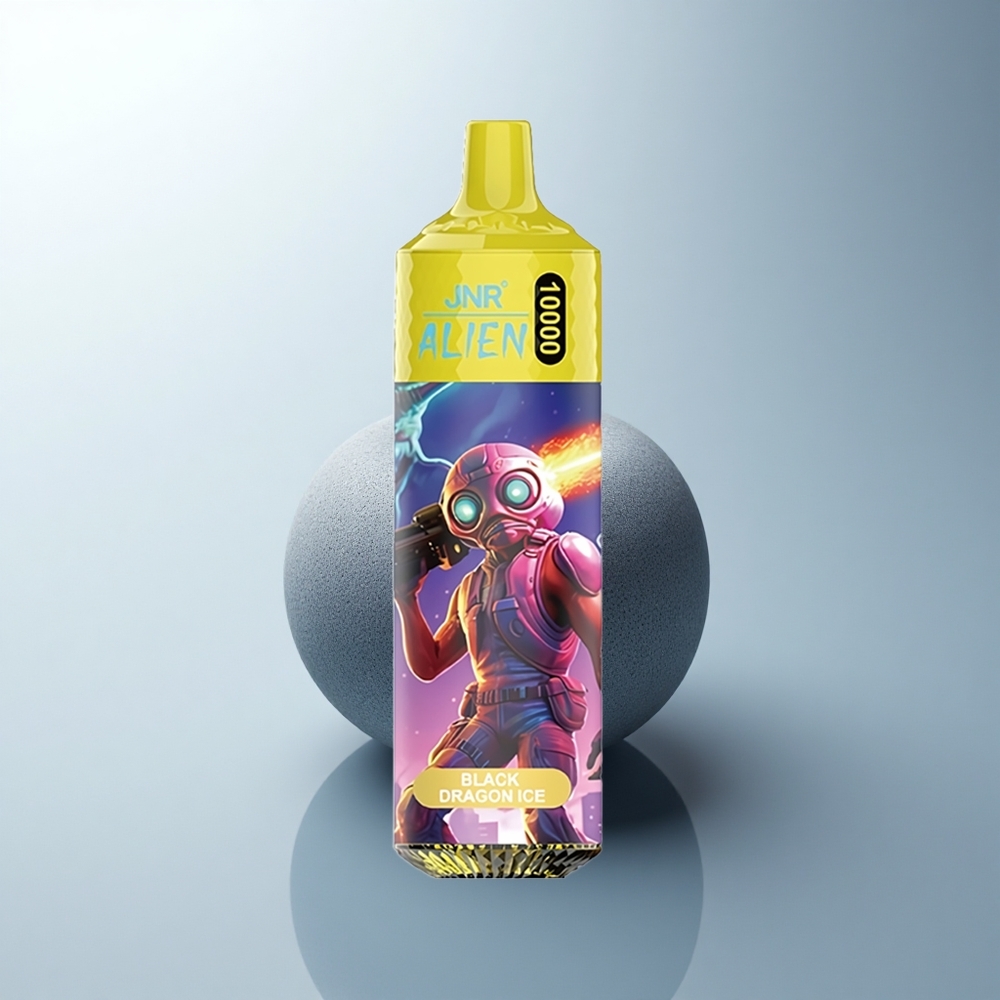 JNR Alien 10000 Puffs Dragon Noir Glace avec LED RGB et Charge Rapide Type-C
