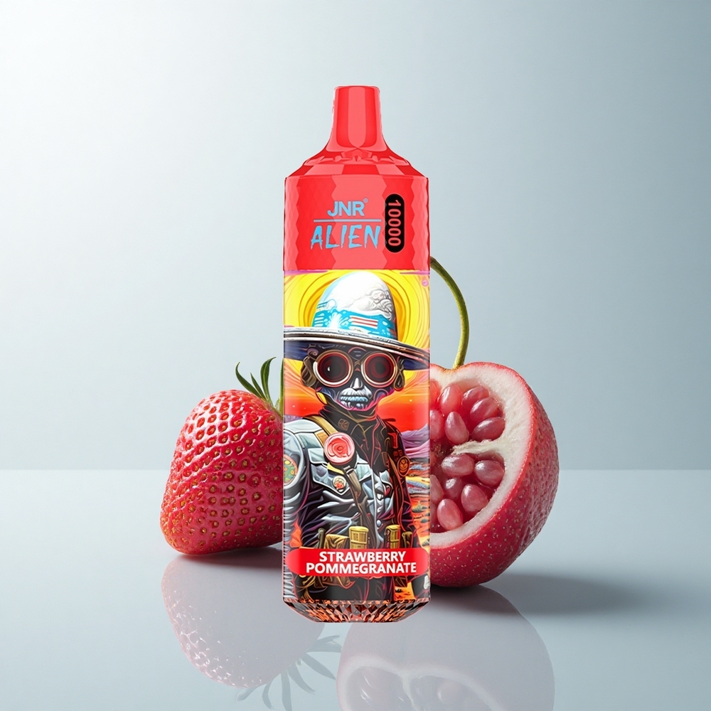 JNR Alien 10000 Puffs Fraise Grenade à LED RGB et Charge Rapide Type-C