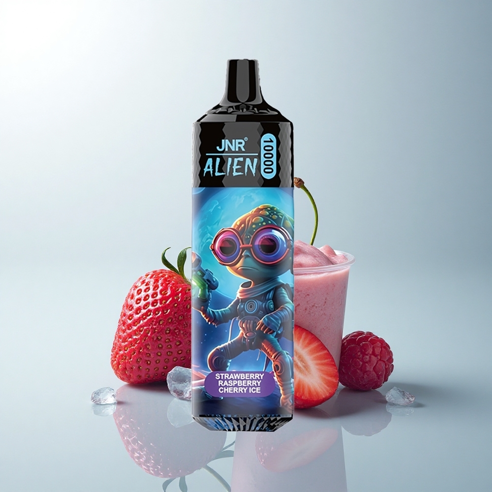 JNR Alien 10000 Puffs Glace Fraise Framboise Cerise avec Batterie 850mAh et LED RGB