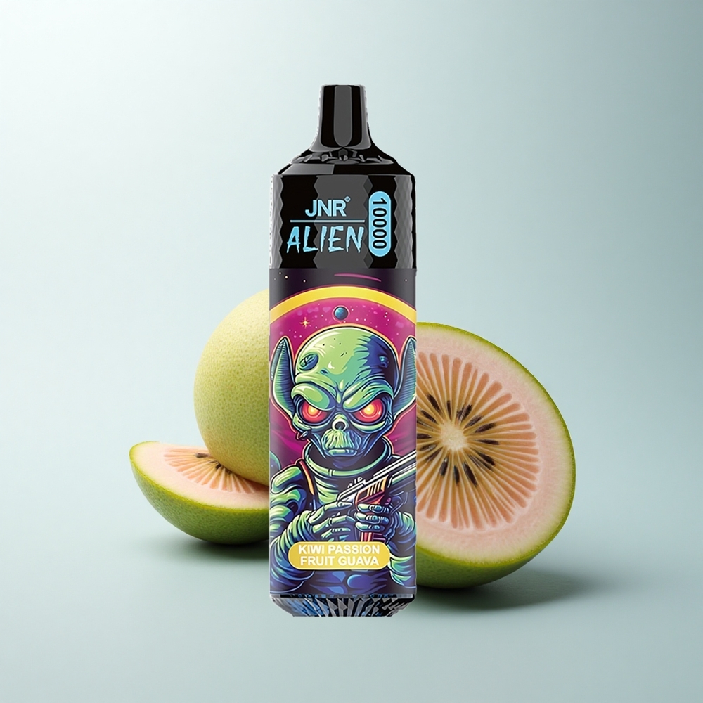 JNR Alien 10000 Puffs Kiwi Fruit de la Passion Goyave à LED RGB Charge Rapide Type-C