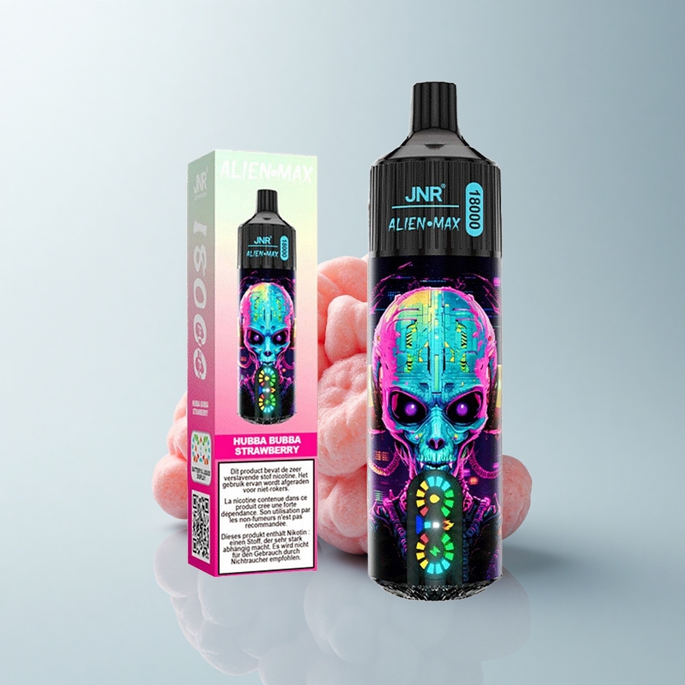 JNR Alien Max 18000 Puffs Bubble Fraise Double Cœur LED