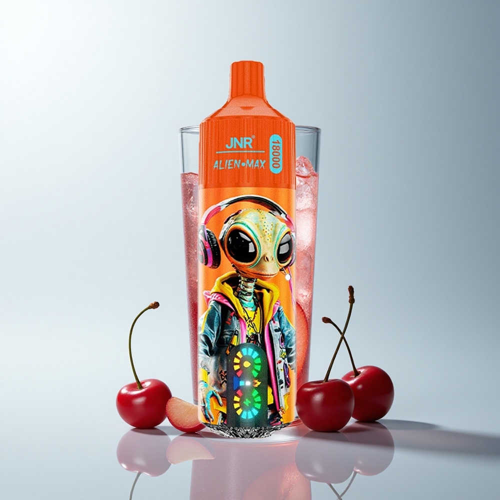 JNR Alien Max 18000 Puffs Cerise Pétillante Cola Double Cœur Affichage LED