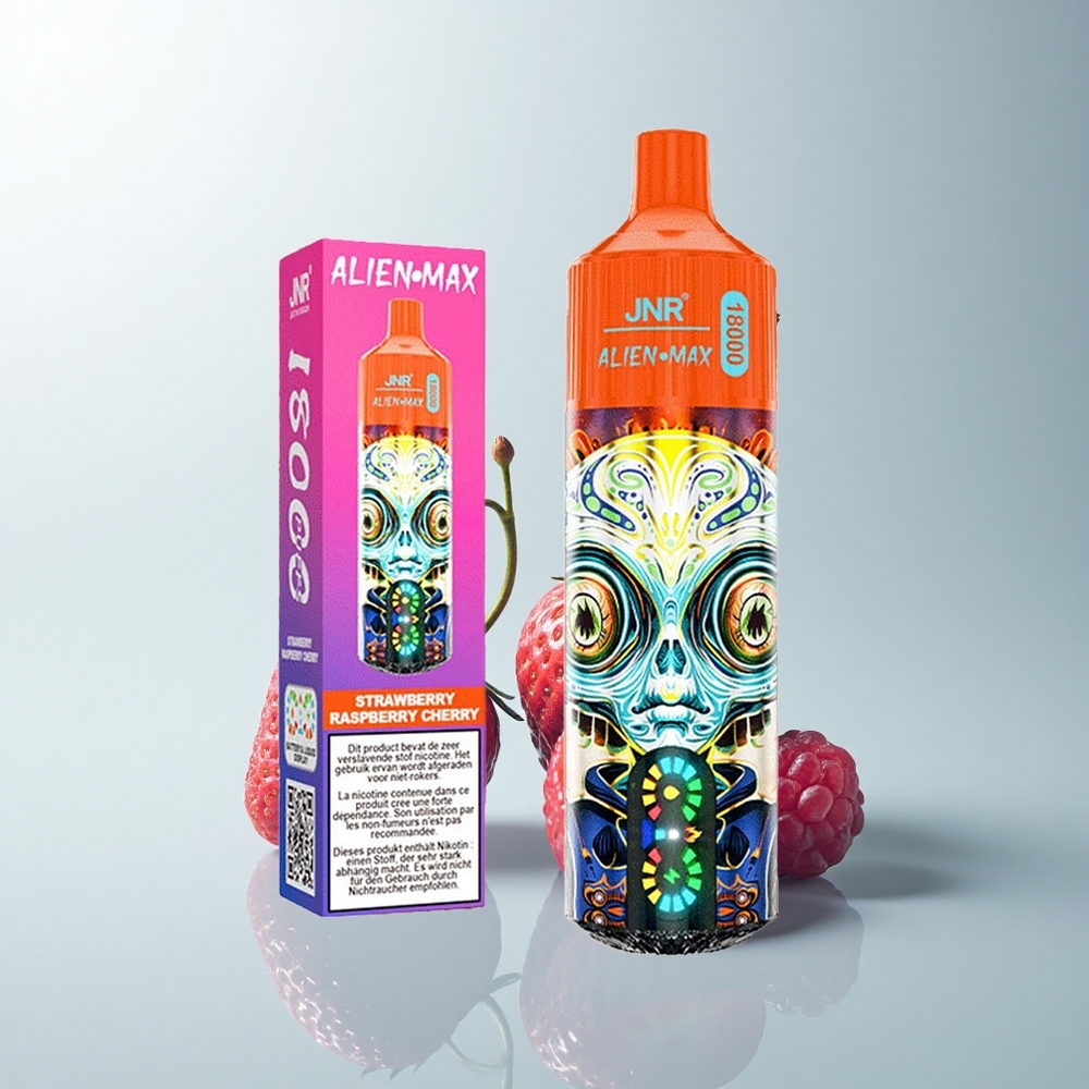 JNR Alien Max 18000 Puffs Fraise Framboise Cerise LED Double Mesh