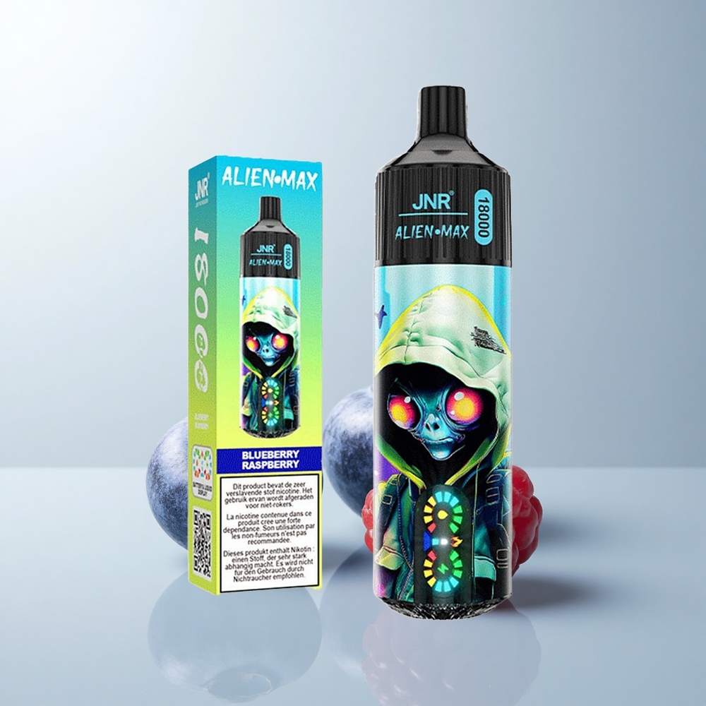 JNR Alien Max 18000 Puffs Framboise Myrtille Double Coil LED
