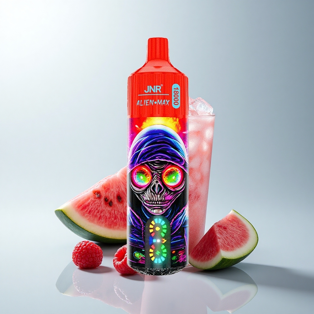 JNR Alien Max 18000 Puffs Framboise Pastèque Glacée Double Coil LED