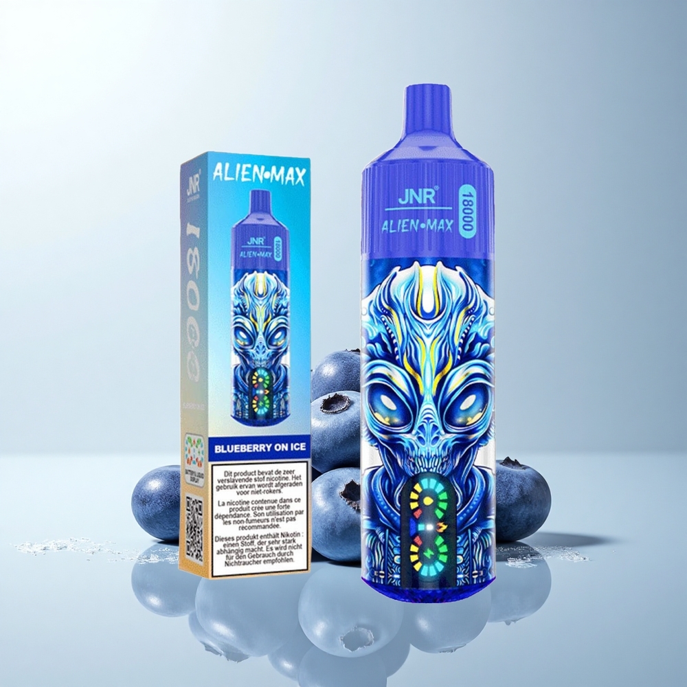 JNR Alien Max 18000 Puffs Myrtille Glacée Dual Core LED