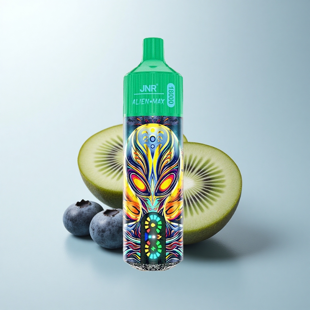 JNR Alien Max 18000 Puffs Myrtille Kiwi Double Coil Écran LED