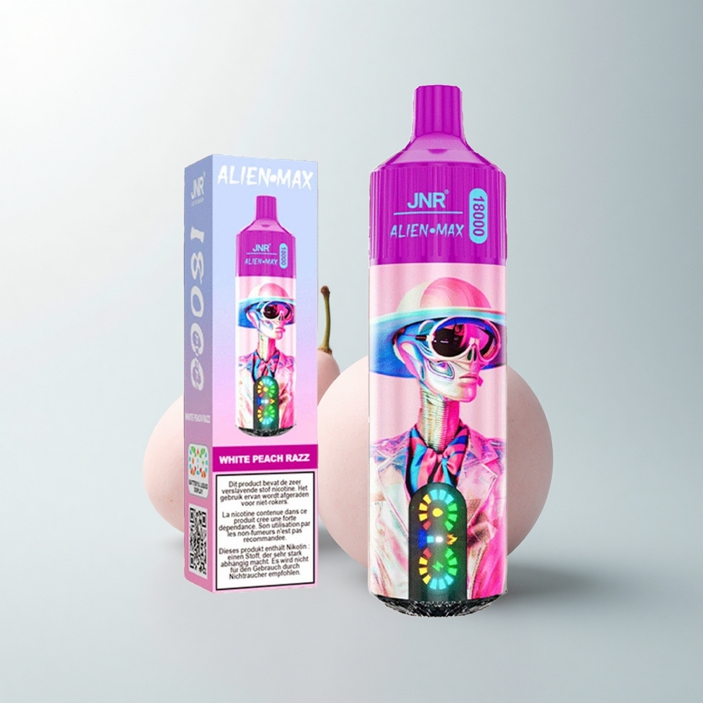 JNR Alien Max 18000 Puffs Pêche Blanche Framboise Double Mesh Charge Rapide